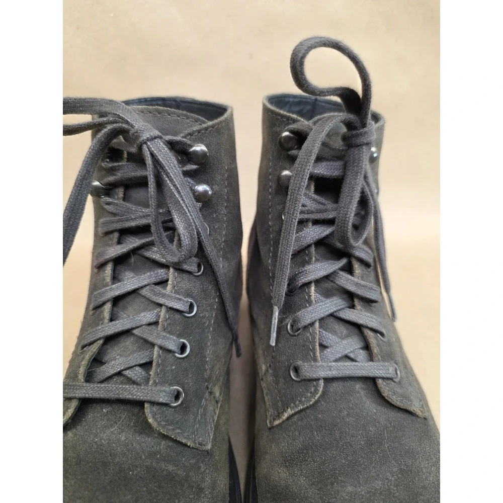 Thursday Boot Company (Sz 7.5) Captain Dark Olive Suede Men's Lace Up Boots